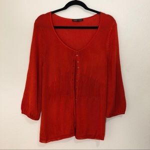 Adrienne Vittadini Burnt Orange Cardigan Size L